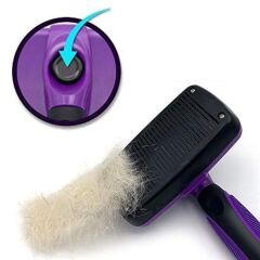 KanguruMarkt®  Otomatik Temizlenebilen Tuşlu Pratik Kedi Köpek Tüy Toplama Fırçası