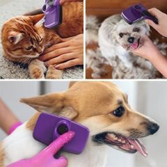 KanguruMarkt®  Otomatik Temizlenebilen Tuşlu Pratik Kedi Köpek Tüy Toplama Fırçası