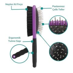 KanguruMarkt® Çok Amaçlı Çift Taraflı Kolay Evcil Hayvan Kedi Köpek Temizleme Pet Fırçası