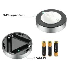 KanguruMarkt® Kablosuz Spot Pilli Dokunmatik Led Lamba 3 Ledli Dolap Lambası