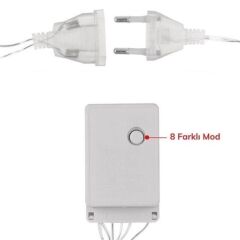 KanguruMarkt® 8 Fonksiyonlu 16 Saçaklı Perde Led 3 x 1 (Günışığı)