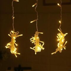 KanguruMarkt® 8 Fonksiyonlu 200 Led 10 Saçak Şerit Led 2x2 Perde İp Led  (Gün Işığı)