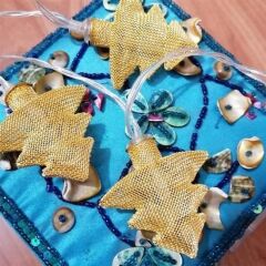 KanguruMarkt® Metal Örgülü Çam Ağacı Şeklinde Günışığı Şerit Led Işık Zinciri