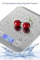 KanguruMarkt® TF 1002 Hassas Ölçümlü  Maksimum 5 Kg Kapasiteli Led Ekran Platin Dijital Mutfak Tartısı