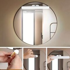 KanguruMarkt® Dokunmatik USB İle Şarj Olabilen 27 cm Led Aydınlatma Makyaj Aynası Işığı