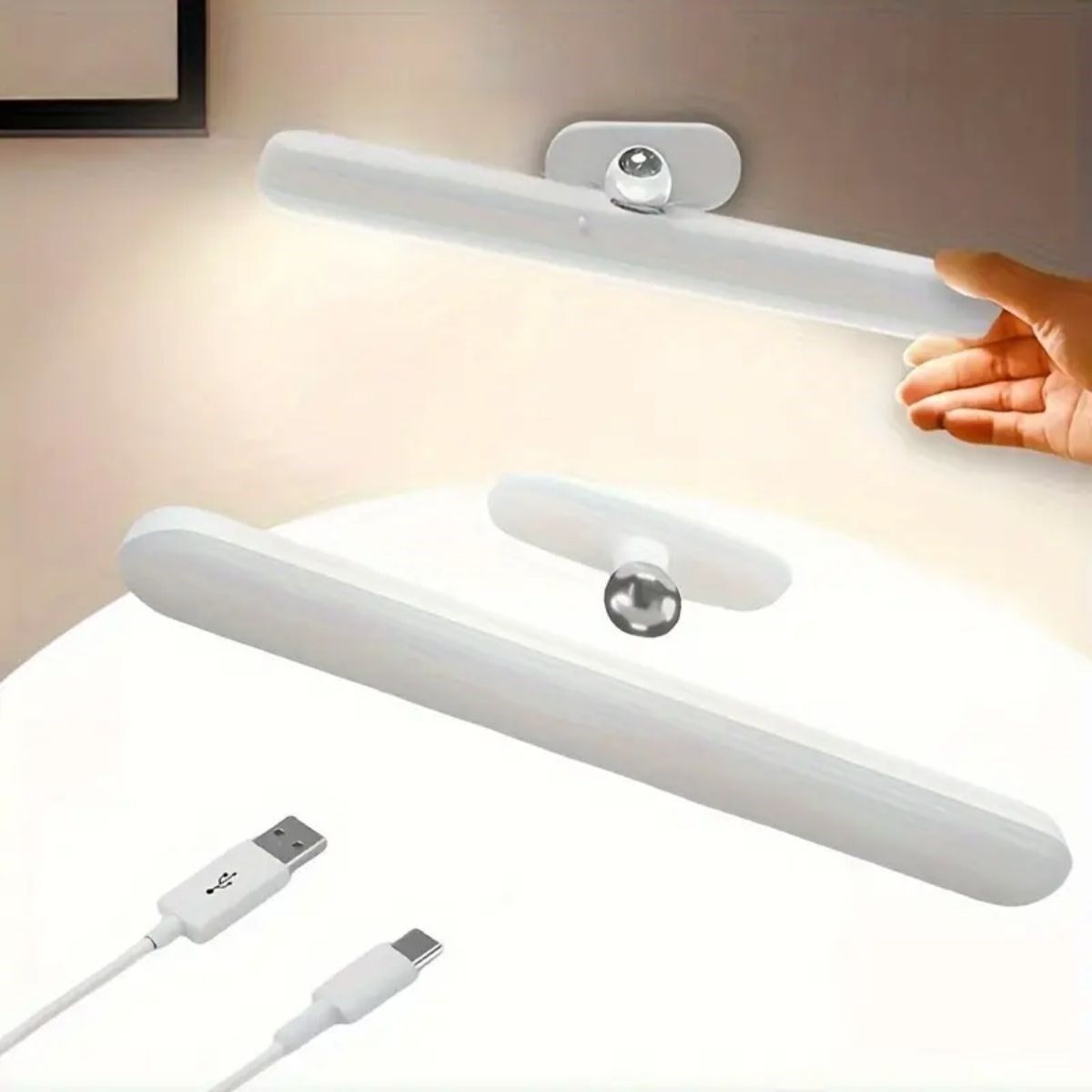 KanguruMarkt® Dokunmatik USB İle Şarj Olabilen 27 cm Led Aydınlatma Makyaj Aynası Işığı