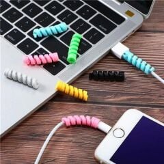 KanguruMarkt® 4lü Apple, Android Şaj Kablosu Koruyucu Silikon Spiral Yay Aparat