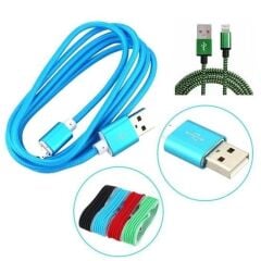 KanguruMarkt® 1,5 Metrelik Örgü Şeklinde Apple Iphone Ipad Data Şarj Kablosu