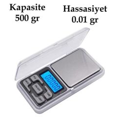 KanguruMarkt® Dijital Hassas Elektronik Cep Terazi Tartı 500 Gr 001 Gr Hassasiyet