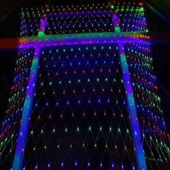 KanguruMarkt® 1x2 Metre Dekoratif File Ağ Perde 192 LED 8 Animasyonlu Farklı Işık Modu RGB Fişli
