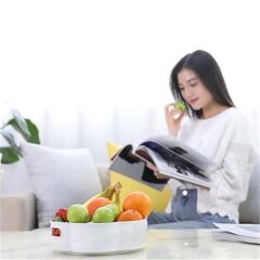 KanguruMarkt® 360 Derece Dönebilen Mekanizmalı Yuvarlak Tepsi Formlu Sunum ve Servis Organizer Tablası