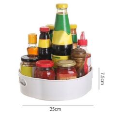 KanguruMarkt® 360 Derece Dönebilen Mekanizmalı Yuvarlak Tepsi Formlu Sunum ve Servis Organizer Tablası