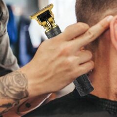 KanguruMarkt® Vintage Görünümlü Güçlü 4 Farklı Başlıklı USB ŞarjlI Manuel Tıraş Makinası