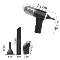 KanguruMarkt® 3in1 Araç İçi Kablosuz Şarjlı Mini El Süpürgesi Vakum ve Üfleme