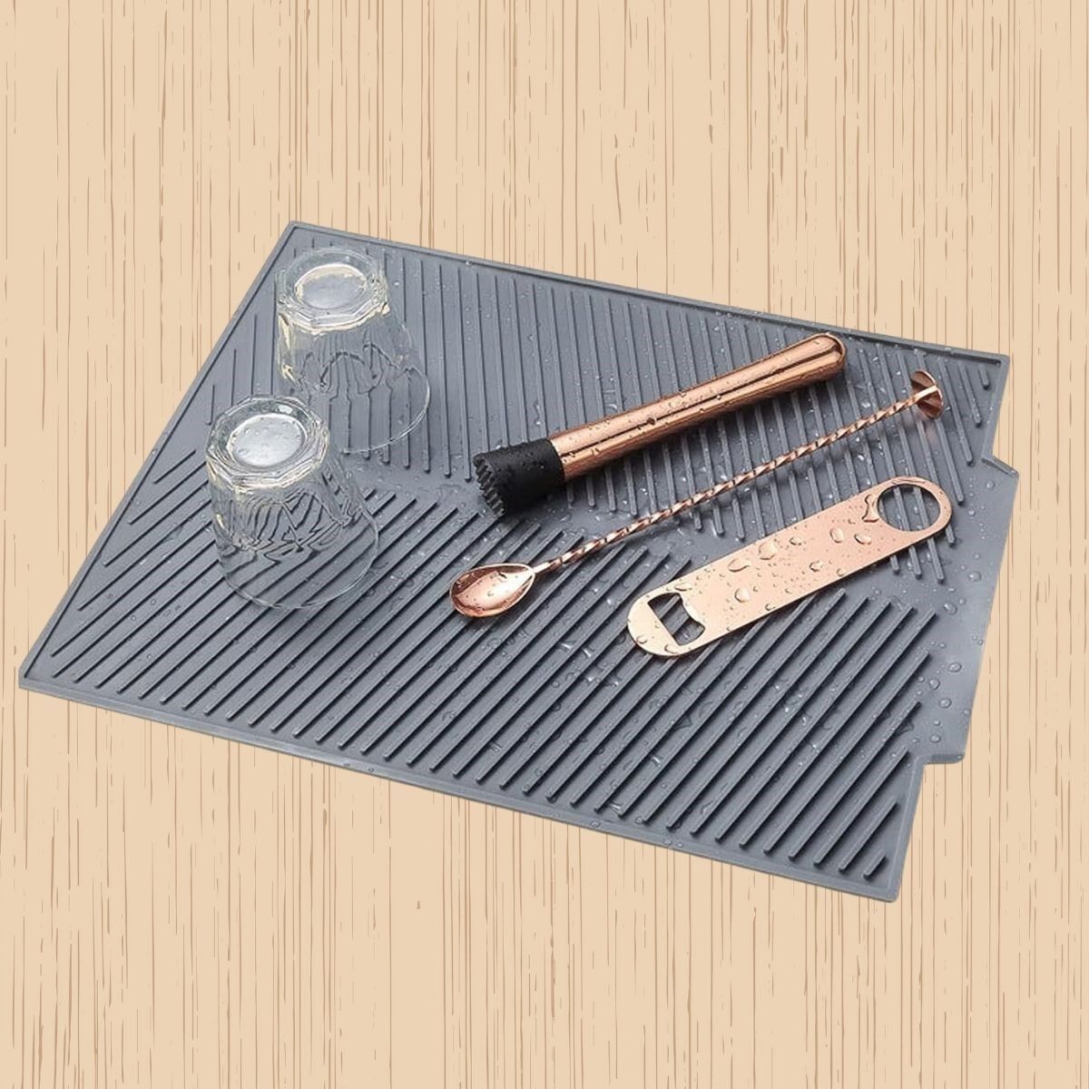 KanguruMarkt® Büyük Bulaşık Kurutma Matı,Silikon Bulaşık Kurutma Matı Çok Amaçlı Tezgah Üstü Mat