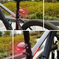 KanguruMarkt® LED Güneş Enerjisi ile Şarj Edilebilir Bisiklet Kuyruk Lambası Solar Bisiklet Lambası