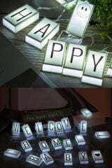 KanguruMarkt® 10lu Lightbox Işıklı Harf Mesaj Panosu Dekoratif  Harf Işık Zinciri