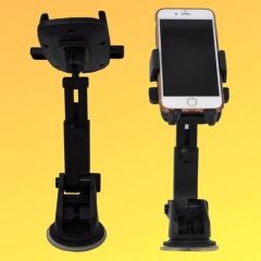 KanguruMarkt® 360 Derece Dönen Torpido Üstü Uzunluk Ayarlamalı Vantuzlu Teleskopik Araç Telefon Tutucu