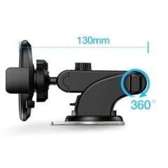 KanguruMarkt® 360 Derece Dönen Torpido Üstü Uzunluk Ayarlamalı Vantuzlu Teleskopik Araç Telefon Tutucu