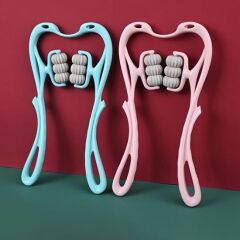 KanguruMarkt® Çok Fonksiyonlu Manuel Altı Tekerlekli Boyun Masaj Aleti