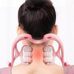 KanguruMarkt® Çok Fonksiyonlu Manuel Altı Tekerlekli Boyun Masaj Aleti