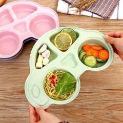 KanguruMarkt® Bebekler İçin Araba Şeklinde Sevimli Mama Tabağı Çocuk Tabldot