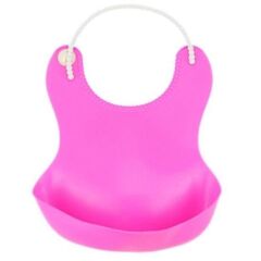 KanguruMarkt® Çocuk Bebek Mama Önlüğü Dökülme Engelleyici Bükülebilir Pembe