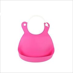 KanguruMarkt® Çocuk Bebek Mama Önlüğü Dökülme Engelleyici Bükülebilir Pembe