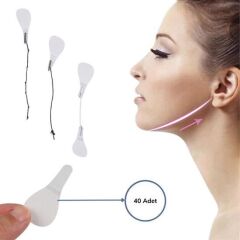 KanguruMarkt® 40 Adet Lastikli Yüz Kaş Göz Boyun Gerdirme Kaldırma Bantları