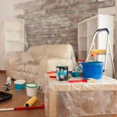 KanguruMarkt®  Boya Badana Eşya Koruma Hışır Örtüsü 280cm x 15 mt  Yapışkanlı Hışır Örtü