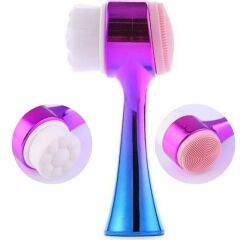 Çift İşlevli Renkli Cilt Yüz Temizleme Fırçası