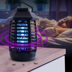 KanguruMarkt® Tutma ve Asma Saplı Ledli Sinek Makinası 2W Sinek Öldürücü UV Mor Işıklı Aparat