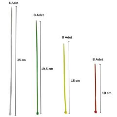 30 Parça Plastik Kablo Kelepçe Seti