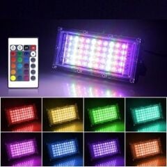 KanguruMarkt® Kumandalı Led Işık Dış Cephe AydınlatmasıÇok Renkli RGBLed Panel Işık PartiLed Aydınlatma
