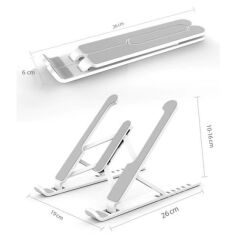 KanguruMarkt® Ayarlanabilir Plastik Dizüstü Destek Tabanı Katlanabilir Taşınabilir Laptop Sehpası Yükselti