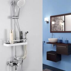 Banyo Direğine Asılabilir Çift Askılı Düzenleyici Raf