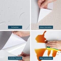 KanguruMarkt® Mermer Desenli Masa Tezgah Mutfak Su Geçirmez Yapışkanlı Folyo Sticker Siyah 5x0,6m