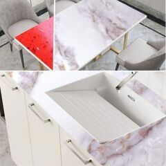 KanguruMarkt® Mermer Desenli Masa Tezgah Mutfak Su Geçirmez Yapışkanlı Folyo Sticker Sarı 5x0,6m