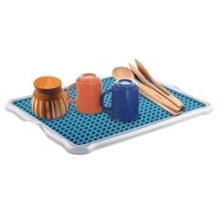 KanguruMarkt® Pratik Lavabo Tezgah Üstü Bulaşık Kurutmalığı Süzmatik 22x40 cm