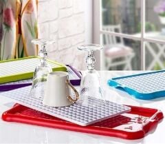 KanguruMarkt® Pratik Lavabo Tezgah Üstü Bulaşık Kurutmalığı Süzmatik 22x40 cm