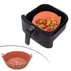 KanguruMarkt® Renkli Isıya Dayanıklı Yıkanılabilir Silikon Fırın Ve Airfryer Yuvarlak Pişirme Matı 20 Cm