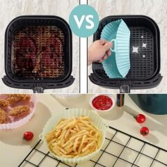 KanguruMarkt® Renkli Isıya Dayanıklı Yıkanılabilir Silikon Fırın Ve Airfryer Yuvarlak Pişirme Matı 20 Cm
