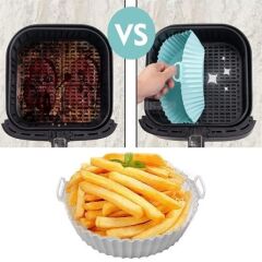 KanguruMarkt® Renkli Isıya Dayanıklı Yıkanılabilir Silikon Fırın Ve Airfryer Yuvarlak Pişirme Matı 20 Cm