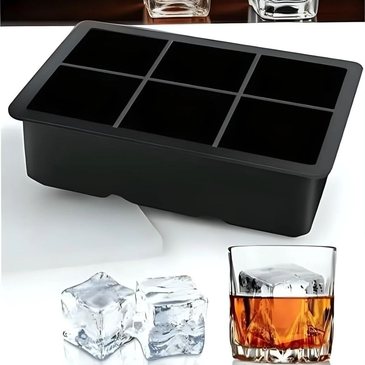 KanguruMarkt® 6'lı XL Küp Şeklinde Silikon Kolay Çıkabilen Buz Kalıbı