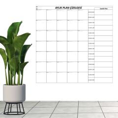 KanguruMarkt® Aylık Planlayıcı Manyetik Duvar Stickerı Takvim Plan Çizelgesi