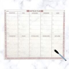 KanguruMarkt® Şeffaf Kendiliğinden Yapışkanlı Kalemli Haftalık Planlayıcı 40cm-50cm