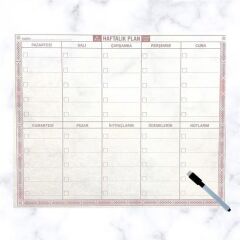 Şeffaf Kendiliğinden Yapışkanlı Kalemli Haftalık Planlayıcı
