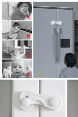 KanguruMarkt® Bebek Çocuk Güvenliği Çekmece ve Dolap İçin Kendiliğinde Yapışkanlı Vidasız Kapak Kilidi
