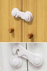 KanguruMarkt® Bebek Çocuk Güvenliği Çekmece ve Dolap İçin Kendiliğinde Yapışkanlı Vidasız Kapak Kilidi