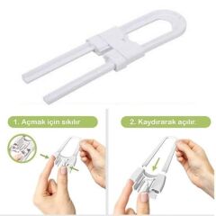 KanguruMarkt® Bebek Çocuk Çekmece ve Dolap Koruma Raylı Güvenlik Sistemi Emniyet Kilidi